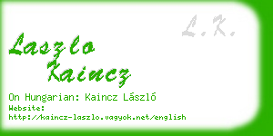 laszlo kaincz business card