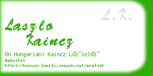 laszlo kaincz business card